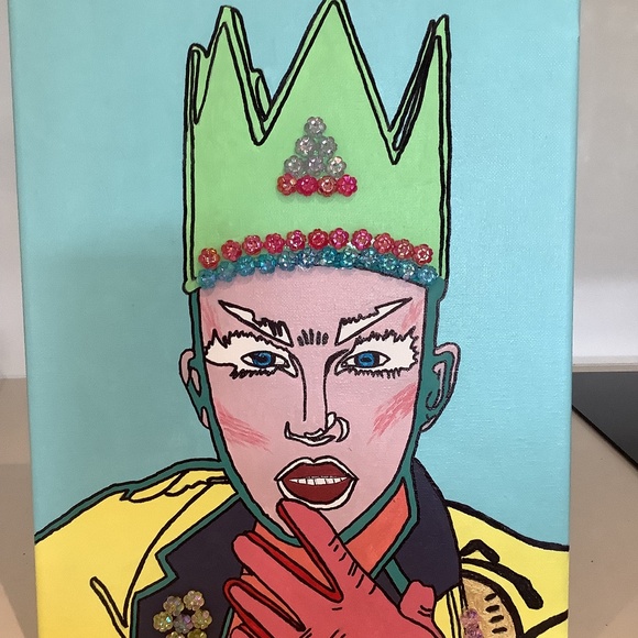 Sasha Velour winner of Ru Paul’s Drag Race, season 9. Acrylic mixed media. - Picture 1 of 1